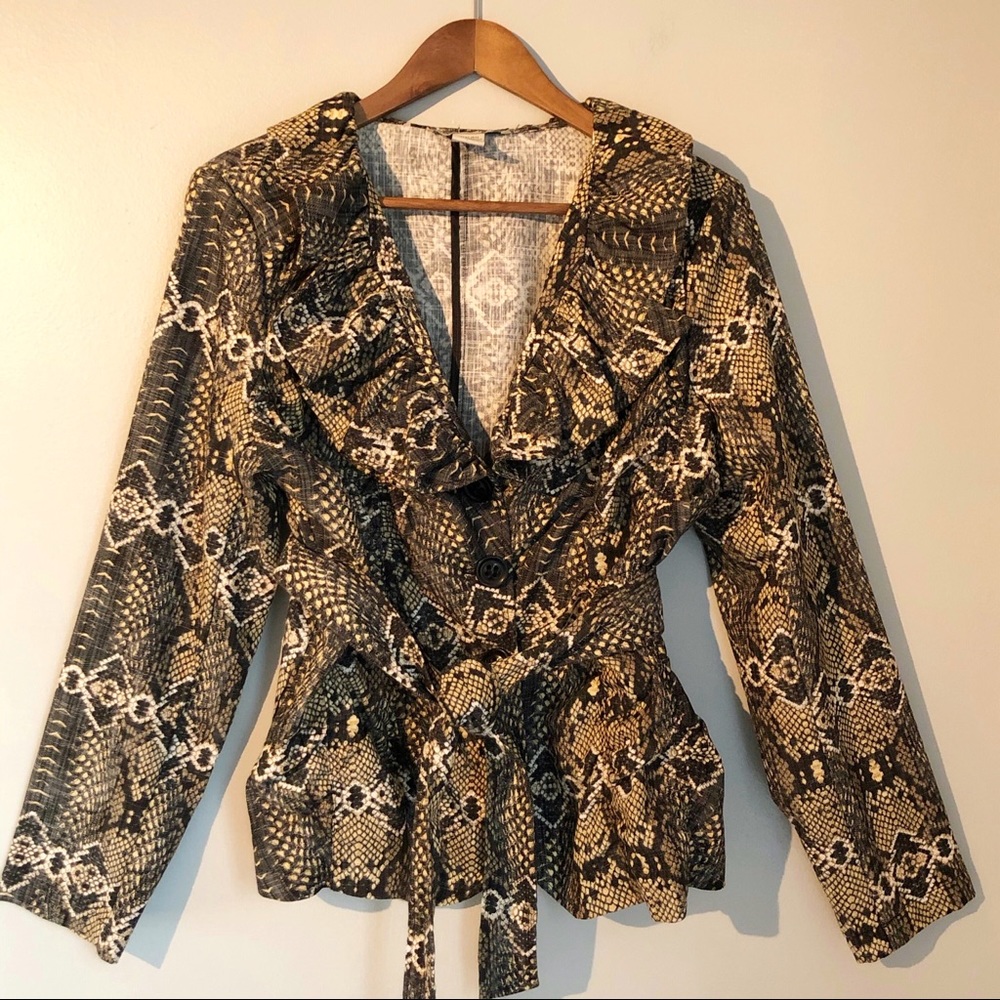 Bamboo Traders Reptile Python Snake Print Jacket, size Large - Picture 5 of 8